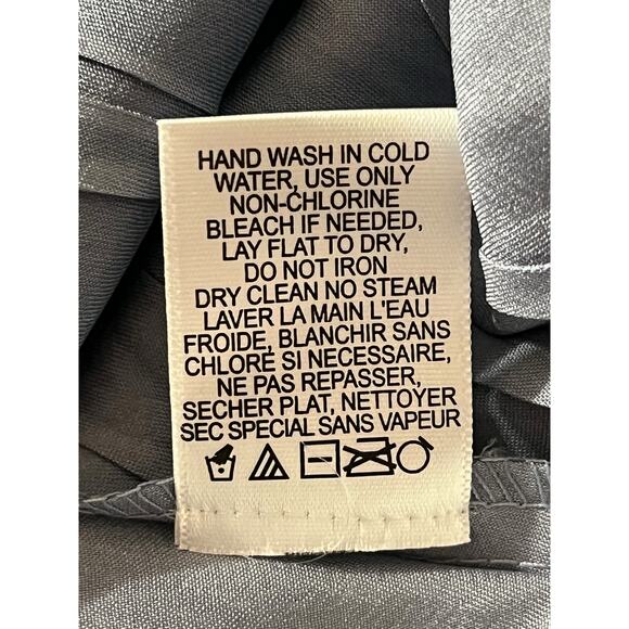 Komarov dress beaded v neck charmeuse chiffon sleeveless blue size X-Large XL - Picture 7 of 7